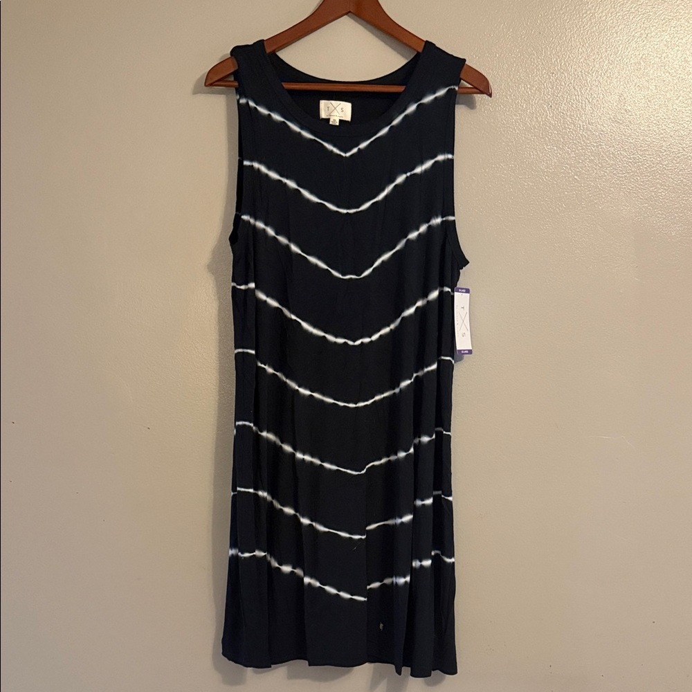 Thread & Supply Black and White Tie-Dye Midi Dress